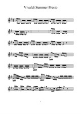 Vivaldi Summer (presto) Violin sheet music